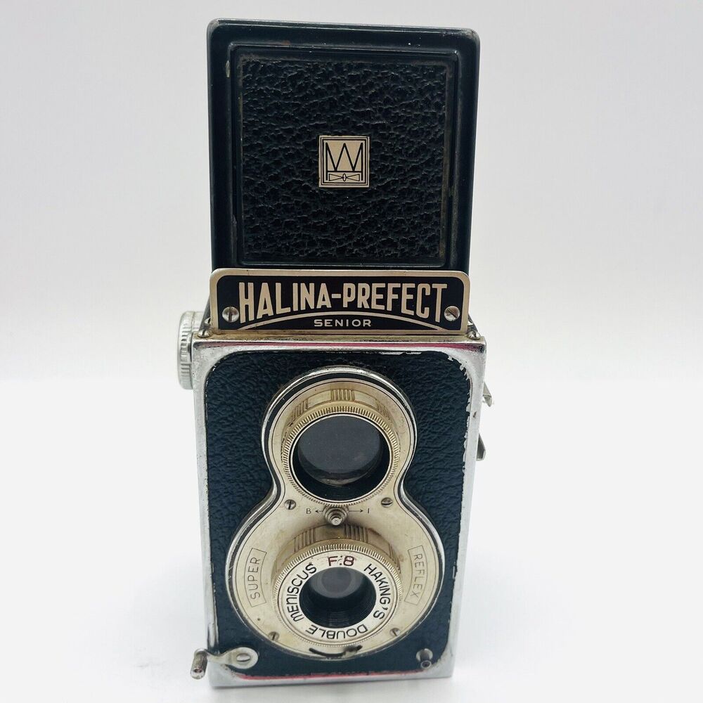 VTG 1940s Box Camera Halina Prefect Senior Photography Hakings Double TLR Reflex